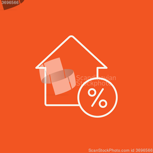 Image of House with discount tag line icon.