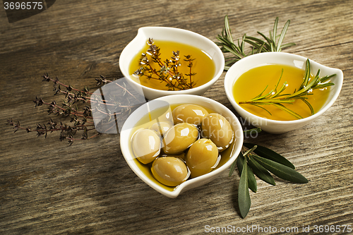 Image of Olive oil with herbs