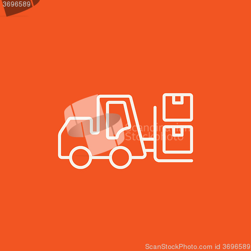 Image of Forklift line icon.