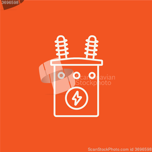 Image of High voltage transformer line icon.