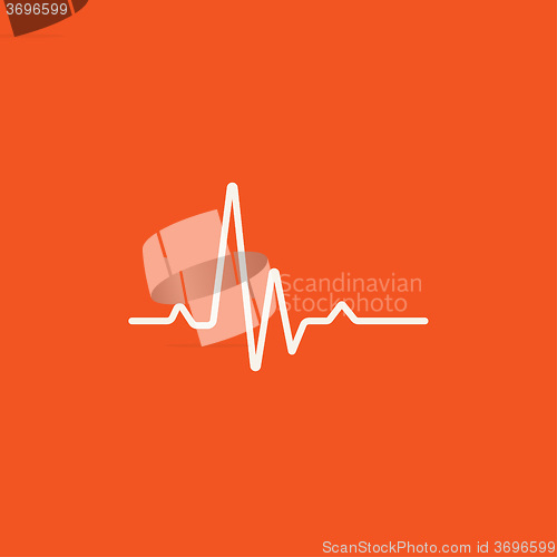 Image of Hheart beat cardiogram line icon.