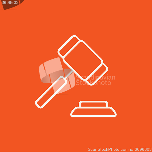 Image of Auction gavel line icon.