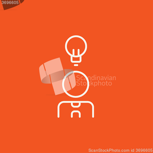 Image of Businessman with idea line icon.