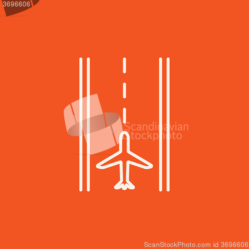 Image of Airport runway line icon.