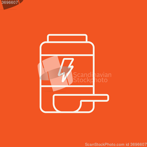 Image of Sport nutrition container line icon.