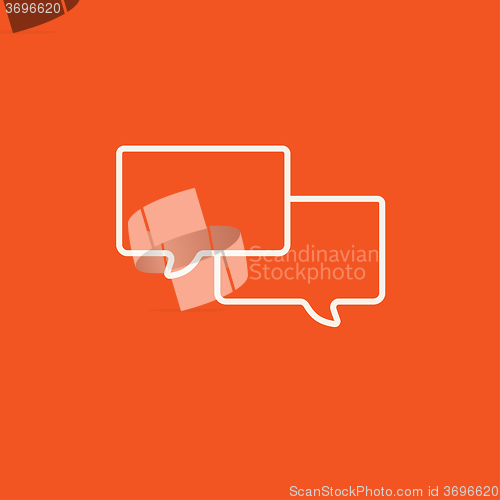 Image of Speech squares line icon.