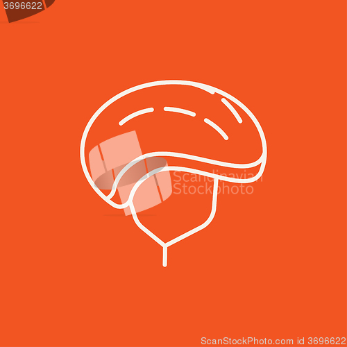 Image of Bicycle helmet line icon.