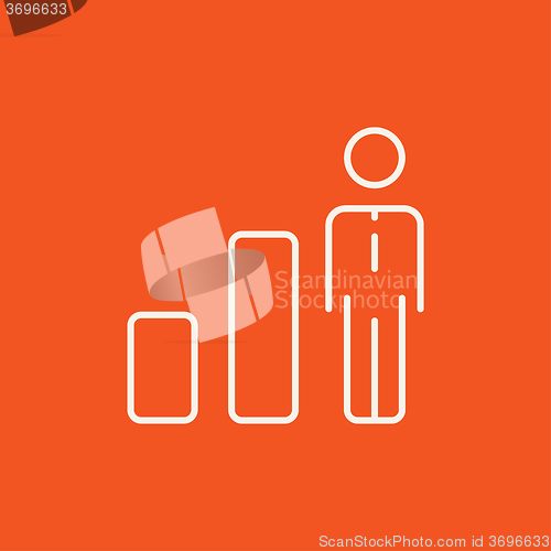 Image of Businessman and graph line icon.