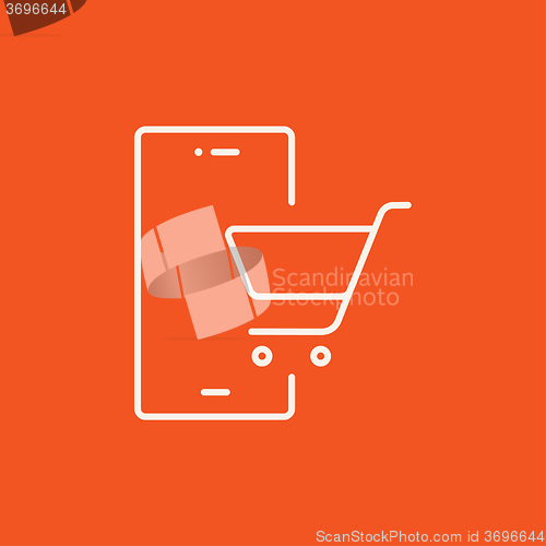 Image of Online shopping line icon.