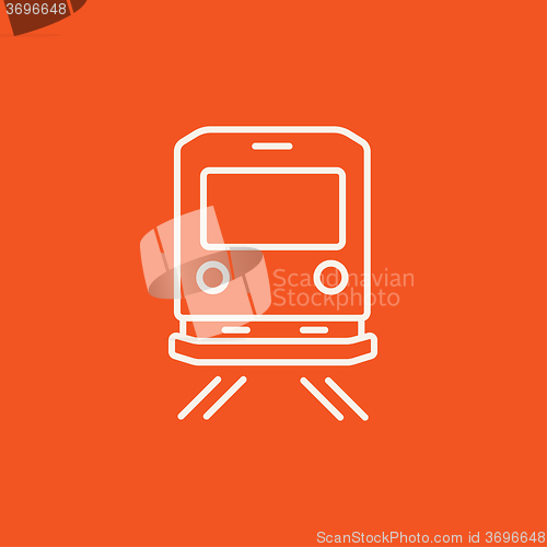 Image of Back view of train line icon.