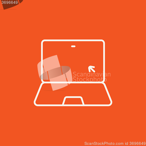 Image of Laptop with cursor line icon.