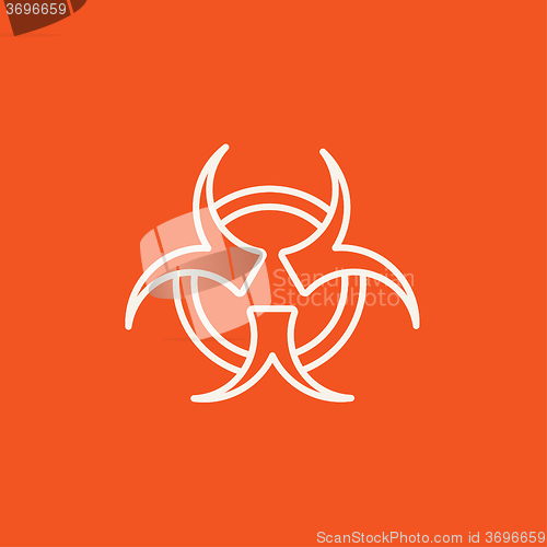 Image of Bio hazard sign line icon.