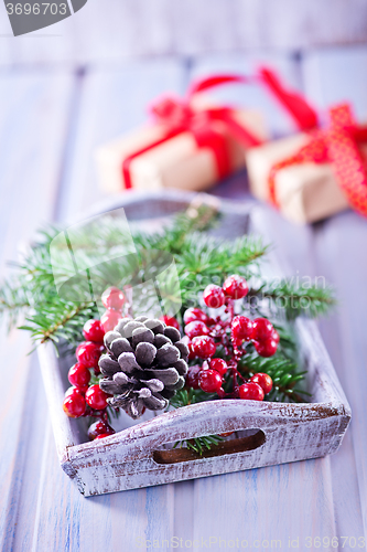 Image of presents and christmas decoration