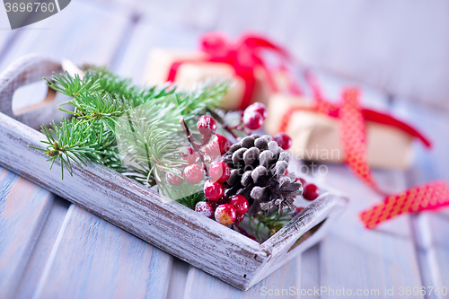 Image of presents and christmas decoration