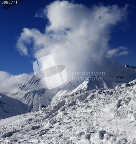 Image of Viewpoint on snowy mountains 