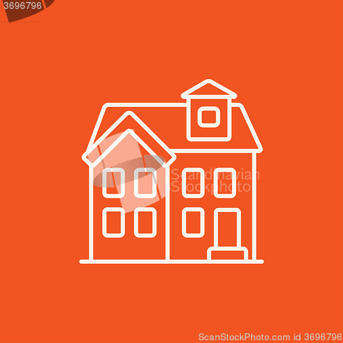 Image of Two storey detached house line icon.