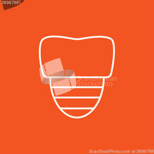 Image of Tooth implant line icon.