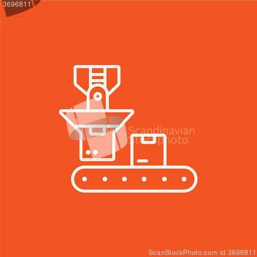 Image of Robotic packaging line icon.