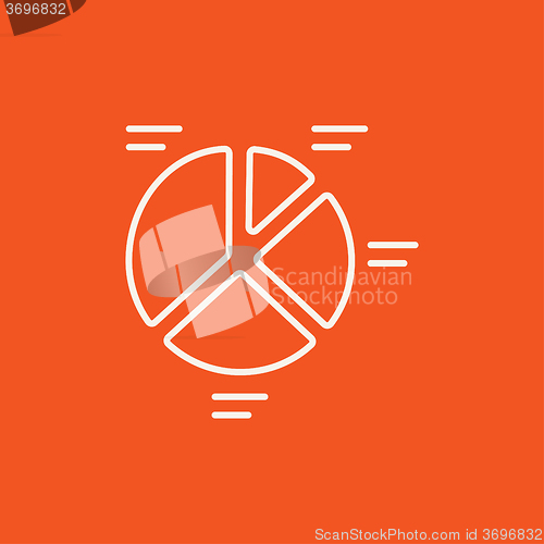 Image of Pie chart line icon.