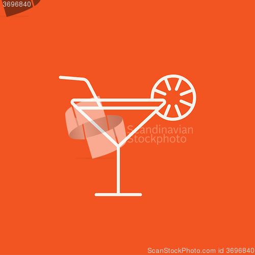 Image of Cocktail glass line icon.