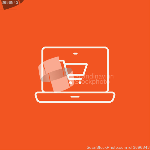 Image of Online shopping line icon.