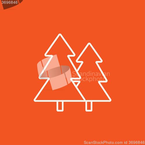 Image of Pine trees line icon.