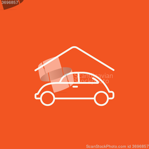 Image of Car garage line icon.