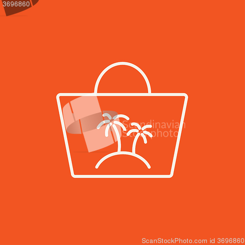 Image of Beach bag line icon.