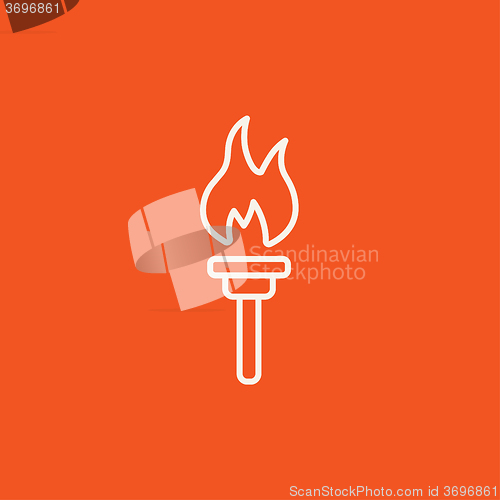 Image of Burning olympic torch line icon.