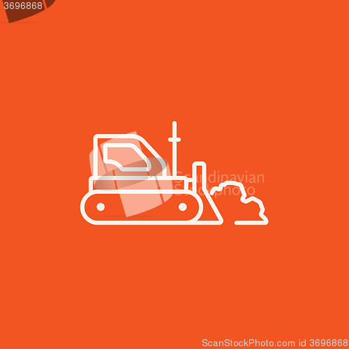 Image of Bulldozer line icon.