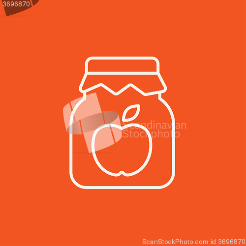 Image of Apple jam jar line icon.