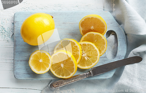 Image of still life with fresh lemons