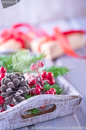 Image of presents and christmas decoration