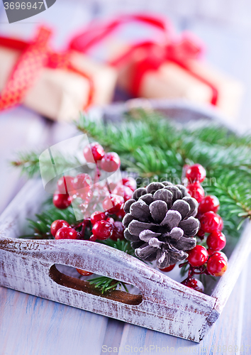 Image of presents and christmas decoration