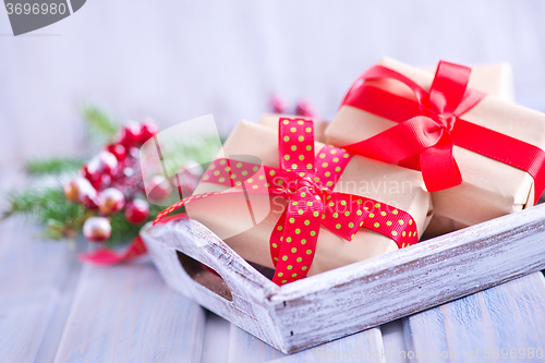 Image of presents and christmas decoration