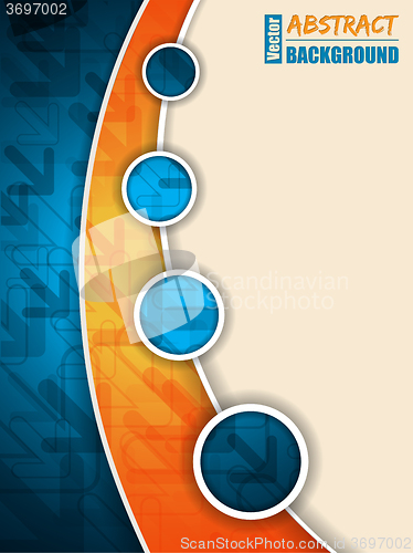 Image of Abstract blue orange brochure with arrows