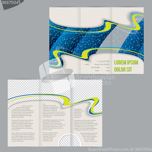 Image of Tri-fold flyer brochure template with waterdrop image