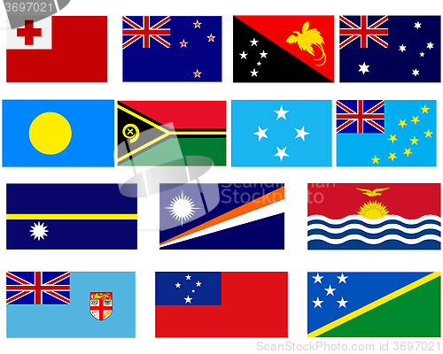 Image of Flags of countries in Oceania