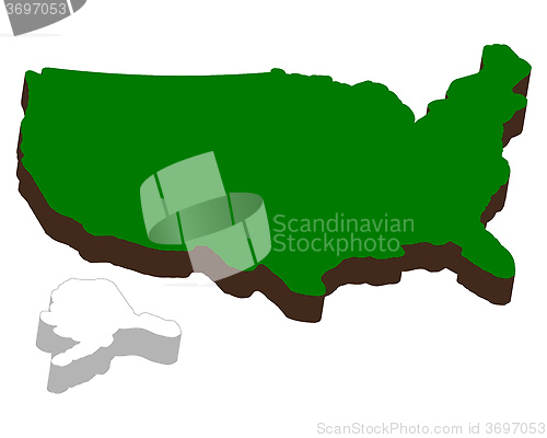 Image of volumetric map of America