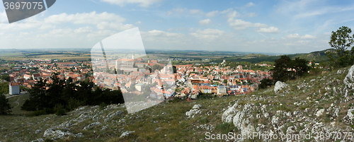 Image of wide panorama of Mikulov city