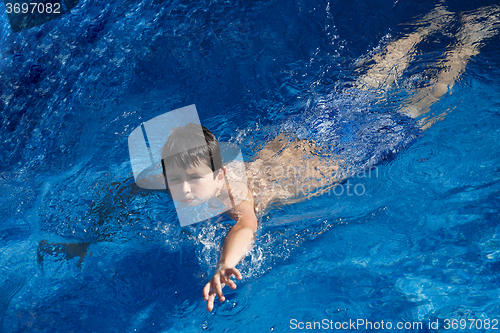 Image of Boy swimm in pool