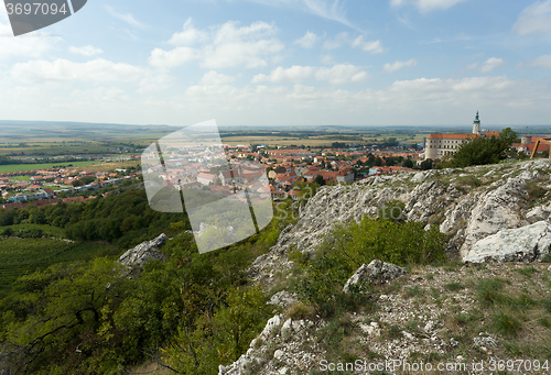 Image of wide panorama of Mikulov city