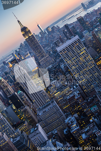 Image of New York City Manhattan downtown skyline.