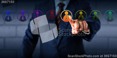 Image of Selecting A Worker In A Multicultural Lineup