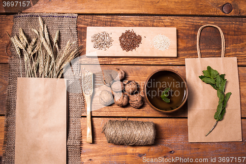 Image of collection of healthy superfood, top view