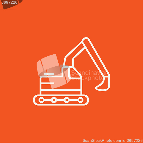 Image of Excavator line icon.