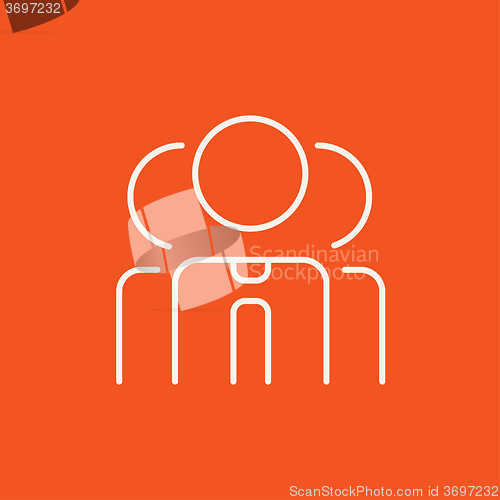 Image of Group of businessmen line icon.