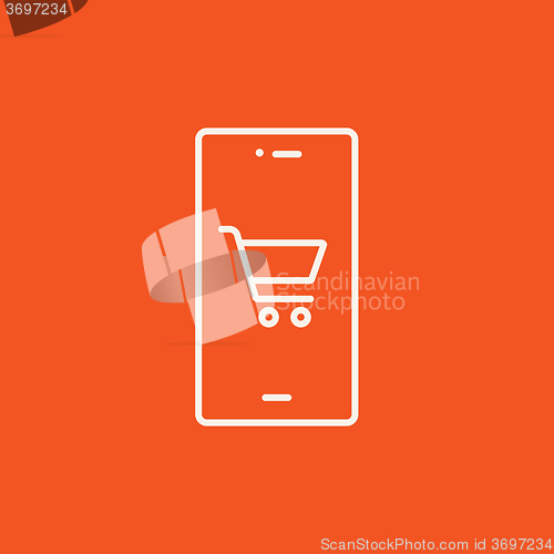 Image of Online shopping line icon.