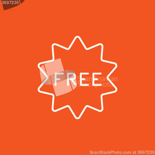 Image of Free tag line icon.