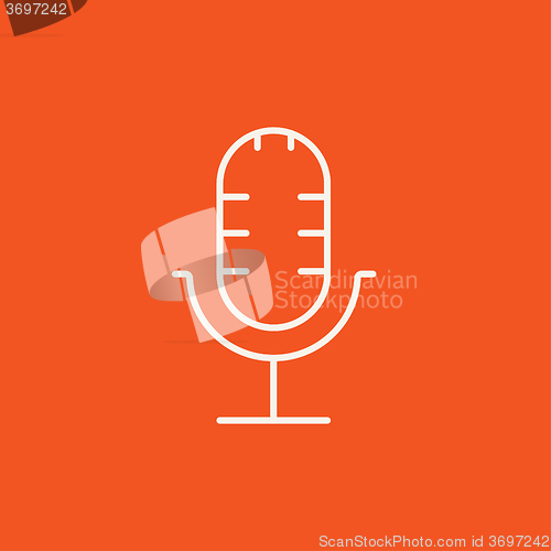 Image of Retro microphone line icon.